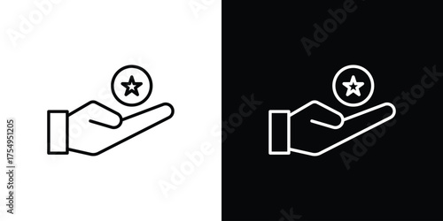 Earn point icon concept. Thin line symbol pack.