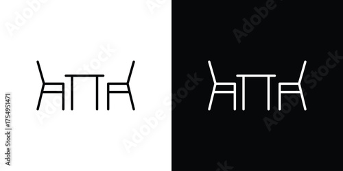 Dinner table icon concept. Thin line symbol pack.