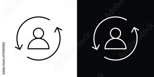 Customer retention icon concept. Thin line symbol pack.