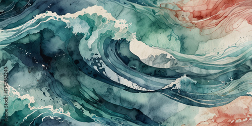 Abstract blue and white water ocean wave and curved line background. Blue wave with liquid fluid ocean texture. Ocean wave banner background.

