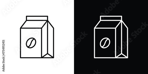 Coffee paper bag icon concept. Thin line symbol pack.