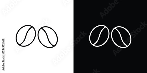 Coffee beans icon concept. Thin line symbol pack.