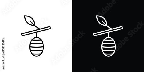 Cocoon icon concept. Thin line symbol pack.