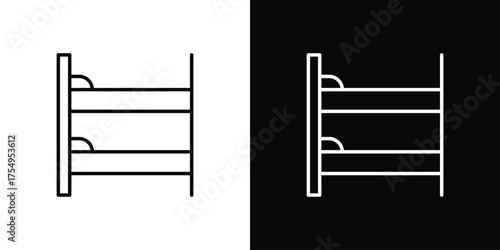 Bunk bed icon concept. Thin line symbol pack.