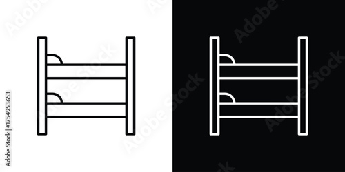 Bunk bed icon concept. Thin line symbol pack.