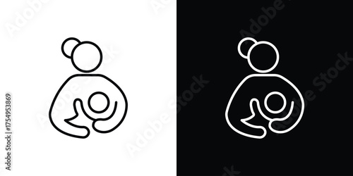 Breastfeeding icon concept. Thin line symbol pack.