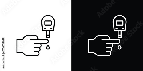 Blood sugar test icon concept. Thin line symbol pack.