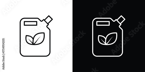 Biofuel canister icon concept. Thin line symbol pack.