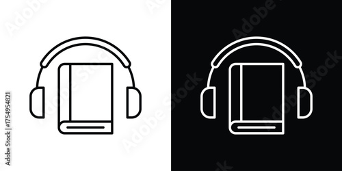 Audio book icon concept. Thin line symbol pack.