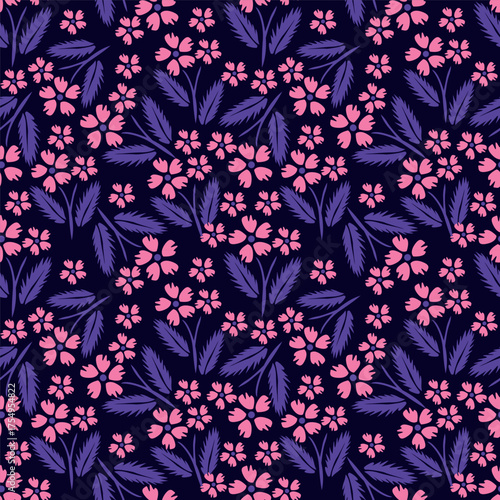 abstract a solid multicolor small and big flower mixed vector pattern arrangement with medium color, all over vector design with white background illustration digital