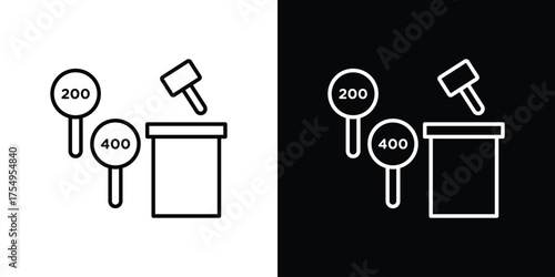 Auction icon concept. Thin line symbol pack.