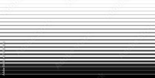 Gradient Transition Lattice. Striped halftone gradation texture. Fading Horizontal line background pattern. Black parallel lines backdrop for design. Vector Geometric optical illusion effect. Not AI
