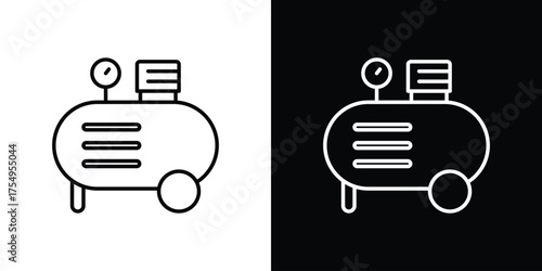 Air compressor icon concept. Thin line symbol pack.