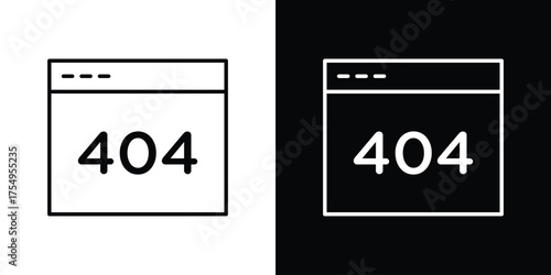 404 Error icon concept. Thin line symbol pack.