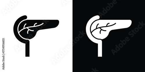 pancreas icon vector graphics, a flat solid icons