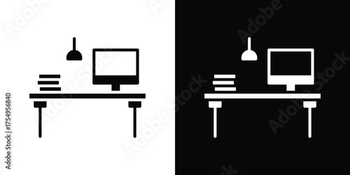 Workspace icon vector graphics, a flat solid icons