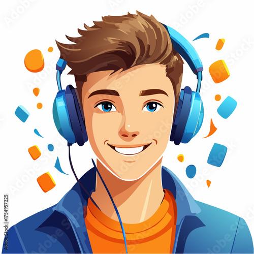 Teenager mit Kopfhörern