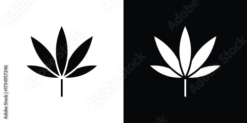 Weed icon vector graphics, a flat solid icons