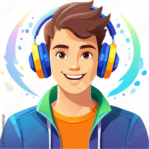 Teenager mit Kopfhörern