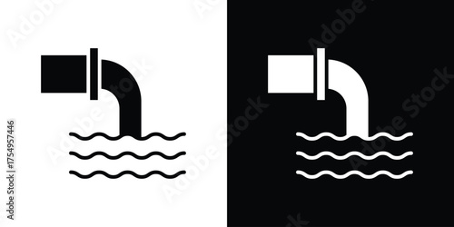 Waste water icon vector graphics, a flat solid icons
