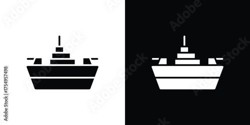 Warship icon vector graphics, a flat solid icons
