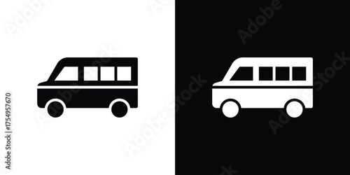 Van icon vector graphics, a flat solid icons