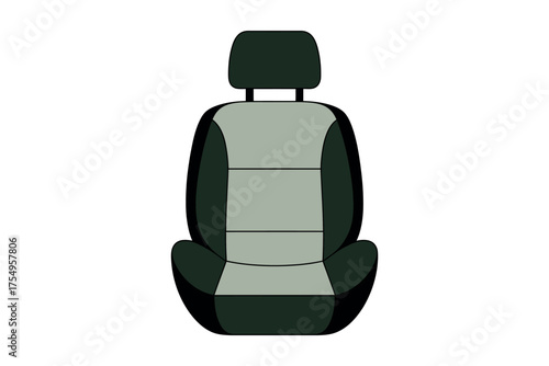 Vector art of car seat, vehicle interior equipment vector illustration