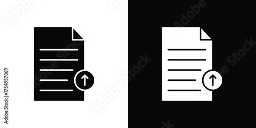 Upload file icon vector graphics, a flat solid icons