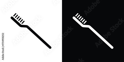 Toothbrush icon vector graphics, a flat solid icons