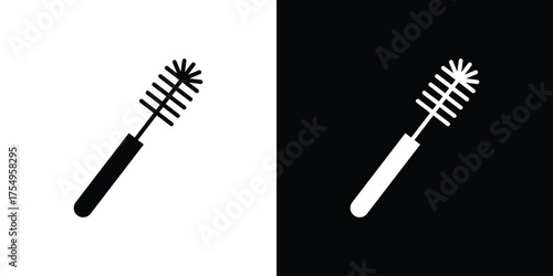 Toilet brush icon vector graphics, a flat solid icons