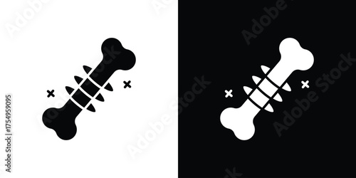 Strong healthy bones icon vector graphics, a flat solid icons
