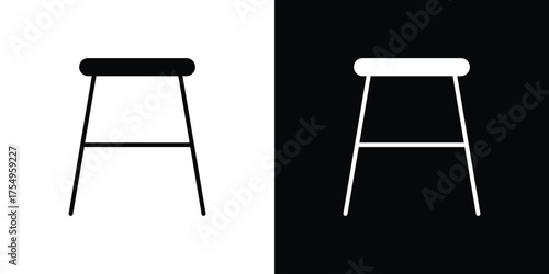Stool icon vector graphics, a flat solid icons