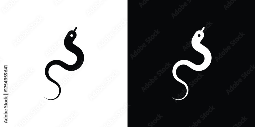 Naklejka premium Snake icon vector graphics, a flat solid icons