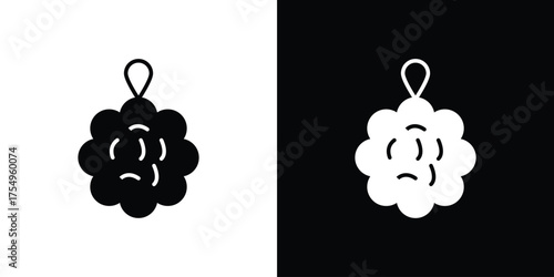 Shower sponge ball icon vector graphics, a flat solid icons