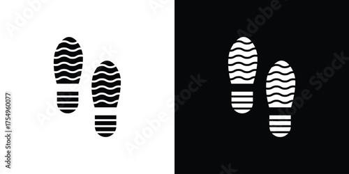 Shoe print icon vector graphics, a flat solid icons
