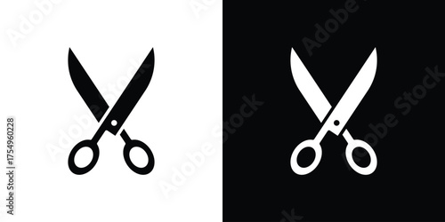 Scissors icon vector graphics, a flat solid icons