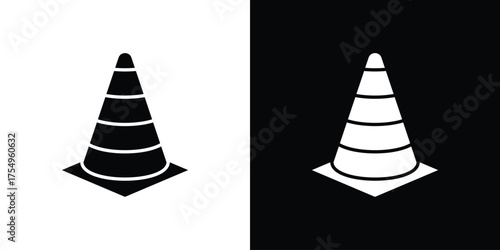 Road cone icon vector graphics, a flat solid icons