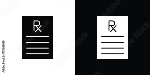 RX icon vector graphics, a flat solid icons