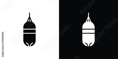 Punching bag icon vector graphics, a flat solid icons