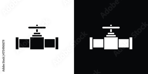 Pipe valve icon vector graphics, a flat solid icons
