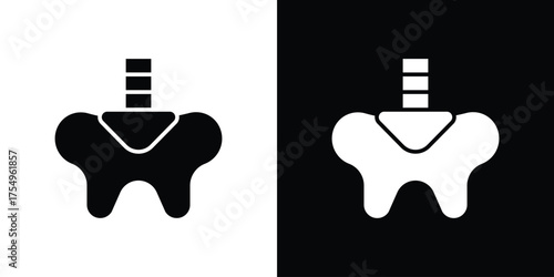 Pelvis icon vector graphics, a flat solid icons