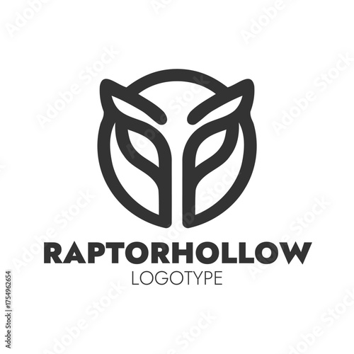 RAPTORHOLLOW logo features abstract raptor eyes in bold circular emblem, blending strength with sleek visual identity