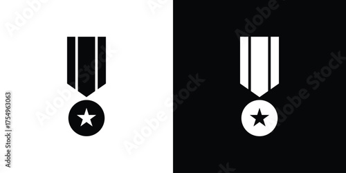 Military medal icon vector graphics, a flat solid icons