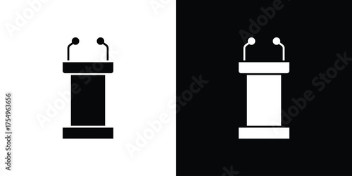 Lectern icon vector graphics, a flat solid icons
