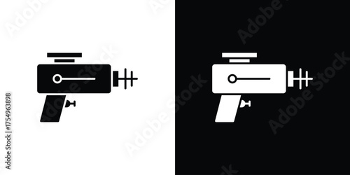 Laser gun icon vector graphics, a flat solid icons