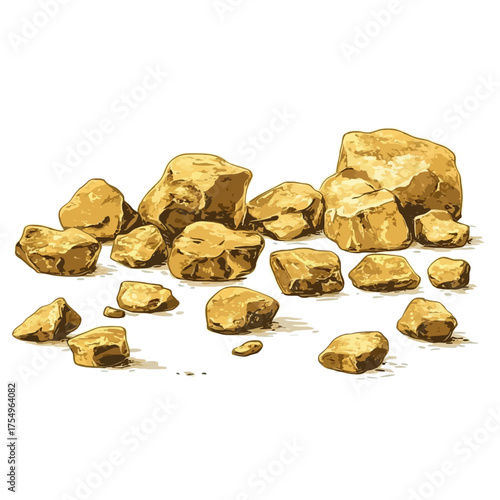 Illustration of a gold grains 