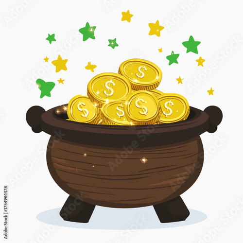 pot with gold coins