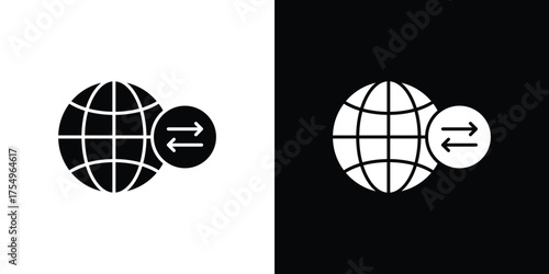 Import and export icon vector graphics, a flat solid icons