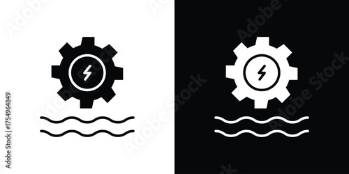 Hydro power icon vector graphics, a flat solid icons