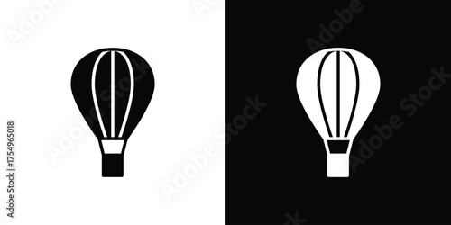 Hot air balloon icon vector graphics, a flat solid icons